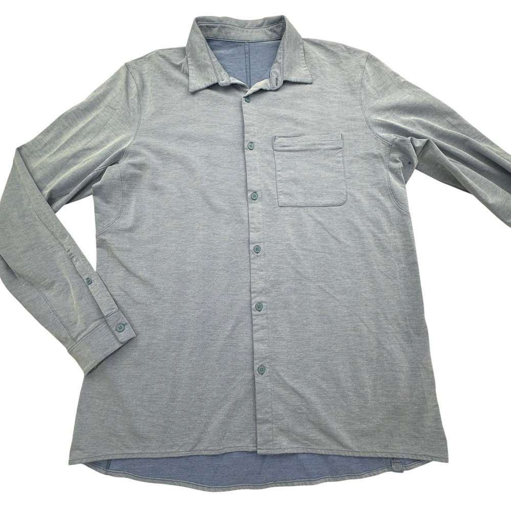 Lululemon Shirt Mens XL Blue Button Down Long Sleeve Performance Pocket